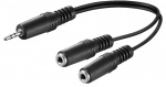 Goobay 3,5 mm uros - 2 x 3,5 mm mono naaras -kaapeli, 0,2 m