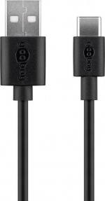 Goobay USB-C 5 W laturi + kaapeli, 1 m, musta