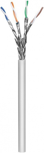 Goobay Cat6 S/FTP -asennuskaapelirulla, yksisäikeinen, 100m, harmaa