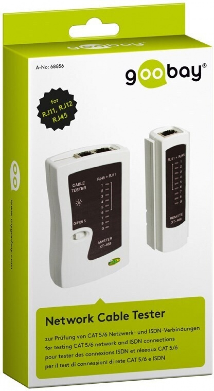 Goobay Network Cable Tester -kaapelitestaaja Goobay Network Cable Tester -kaapelitestaaja