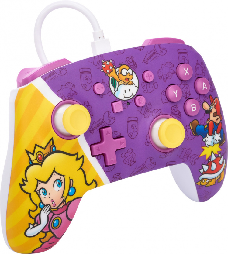 PowerA Enhanced Wired Controller -peliohjain, Princess Peach Battle, Switch PowerA Enhanced Wired Controller -peliohjain, Princess Peach Battle, Switch