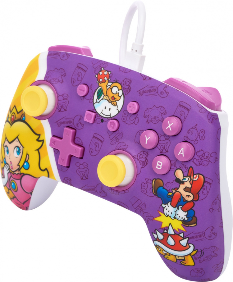 PowerA Enhanced Wired Controller -peliohjain, Princess Peach Battle, Switch PowerA Enhanced Wired Controller -peliohjain, Princess Peach Battle, Switch