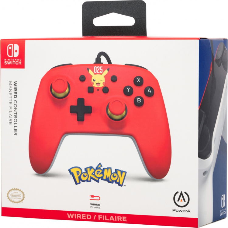 PowerA Wired Controller -peliohjain, Laughing Pikachu, Switch PowerA Wired Controller -peliohjain, Laughing Pikachu, Switch