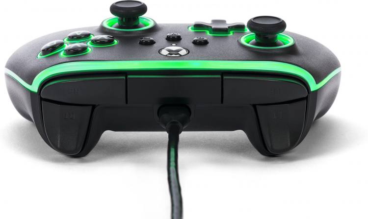 PowerA Lumectra Advantage Wired Controller -langallinen peliohjain, musta + RGB LED-nauha, Xbox / PC