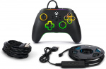PowerA Lumectra Advantage Wired Controller -langallinen peliohjain, musta + RGB LED-nauha, Xbox / PC