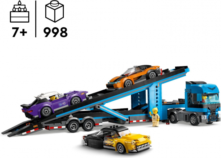 LEGO City Big Vehicles 60408 - Urheiluautojen kuljetusauto