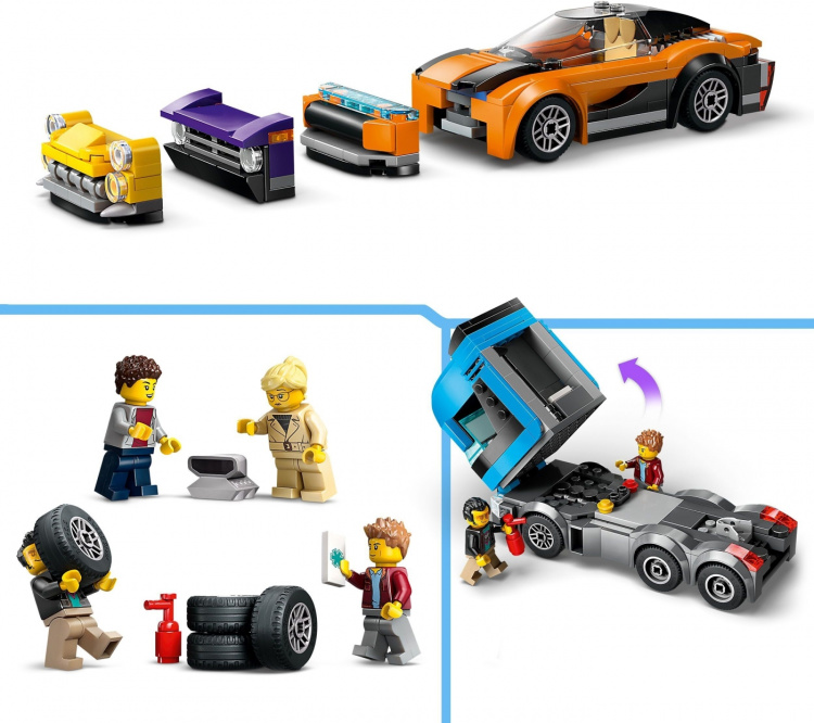 LEGO City Big Vehicles 60408 - Urheiluautojen kuljetusauto
