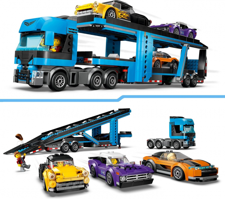 LEGO City Big Vehicles 60408 - Urheiluautojen kuljetusauto