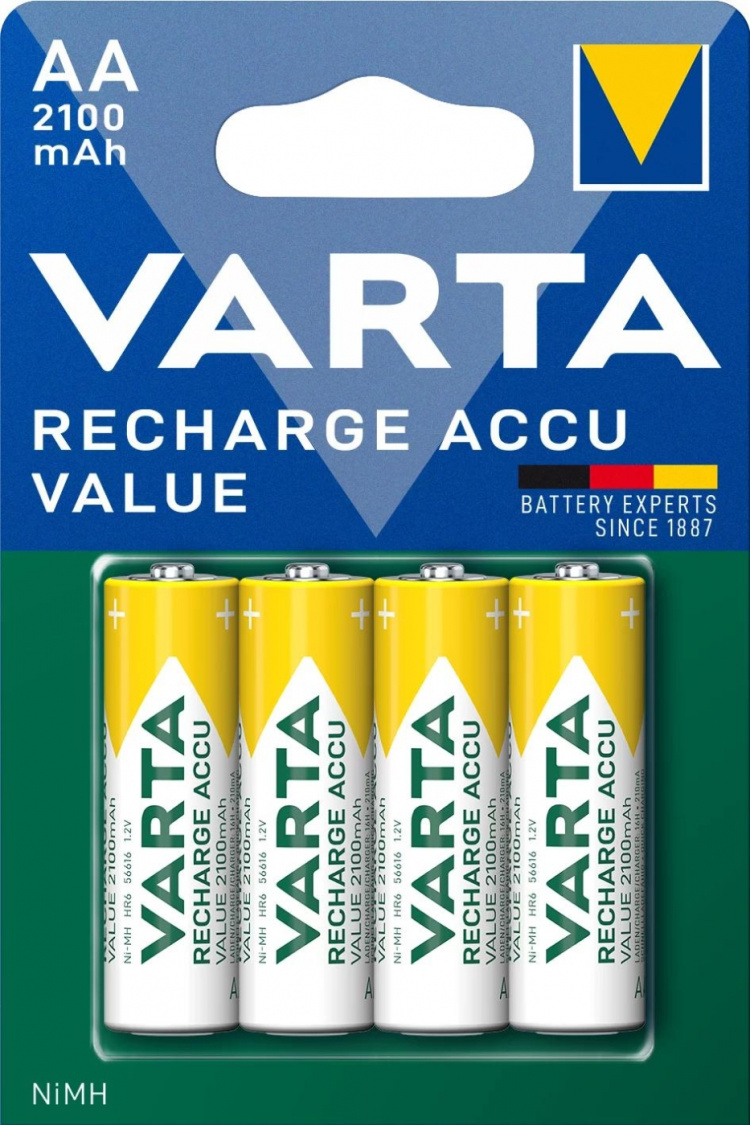 Varta Recharge Charge Accu Value AA 2100mAh 4 Pack Varta Recharge Charge Accu Value AA 2100mAh 4 Pack