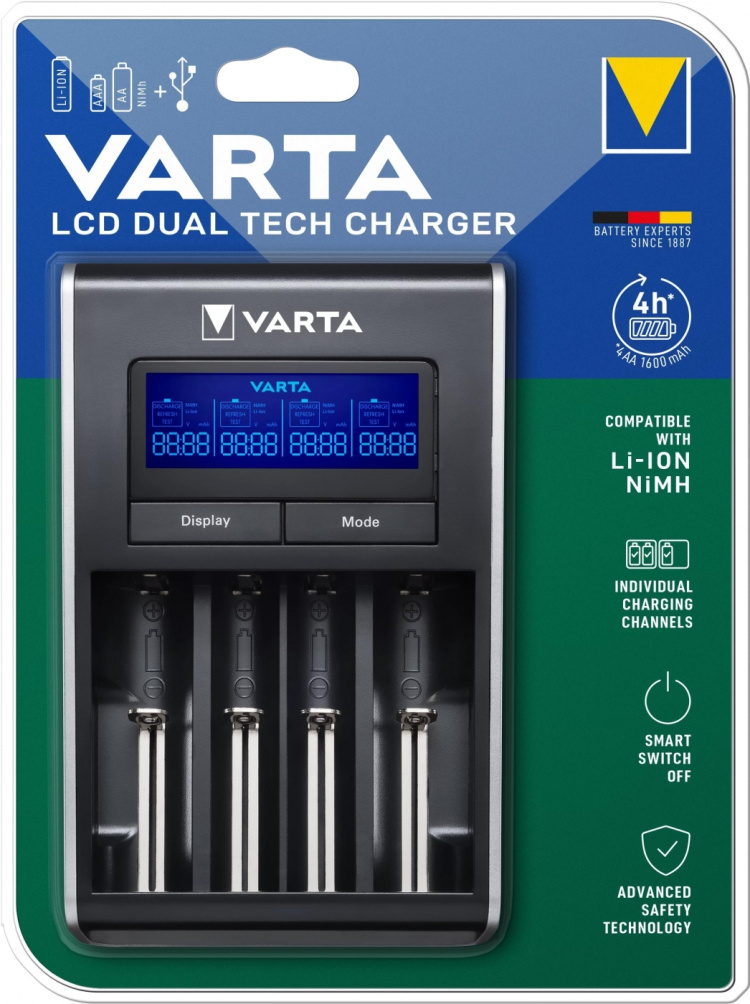 Varta LCD Dual Tech Charger 57676 1 Pack