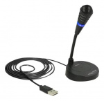 DeLOCK USB Microphone with base and Touch-Mute Button, black