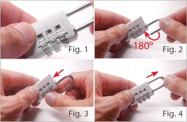 travelblue 3 Dial Combi Lock, mix color Silver or Gold