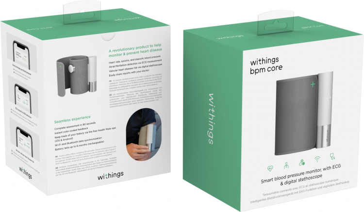 Withings BPM Core -verenpainemittari jossa EKG ja digitaalinen stetoskooppi Withings BPM Core -verenpainemittari jossa EKG ja digitaalinen stetoskooppi
