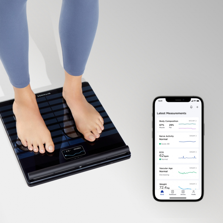 Withings Body Scan -älyvaaka, musta