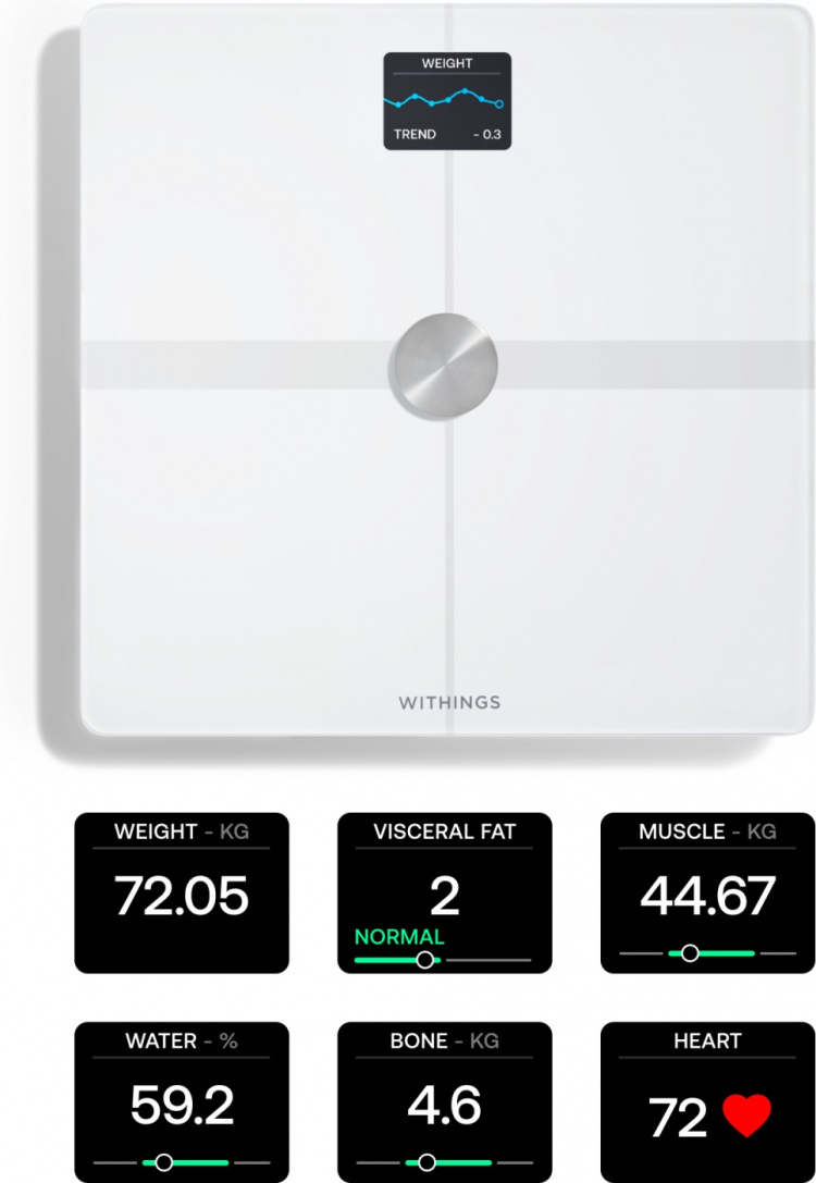 Withings Body Smart White -kehonkoostumusvaaka wifi-yhteydellä