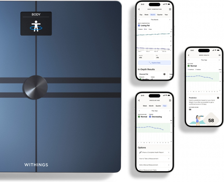 Withings Body Comp Black -kehonkoostumusvaaka wifi-yhteydellä Withings Body Comp Black -kehonkoostumusvaaka wifi-yhteydellä