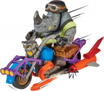 Teenage Mutant Ninja Turtles : Rocksteady Chopper Cycle -figuuri + moottoripyörä