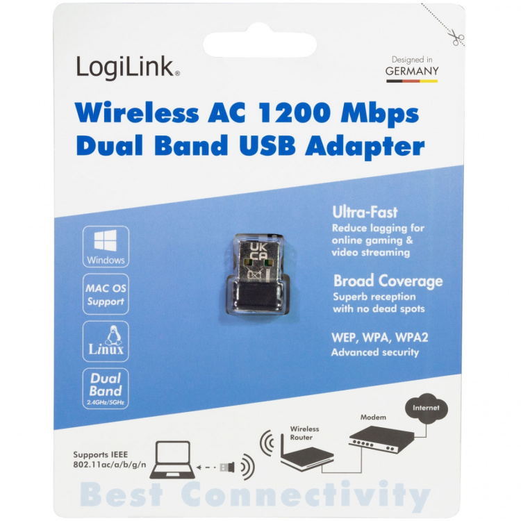 LogiLink USB 2.0 Wifi-sovitin AC 1200Mbit/s