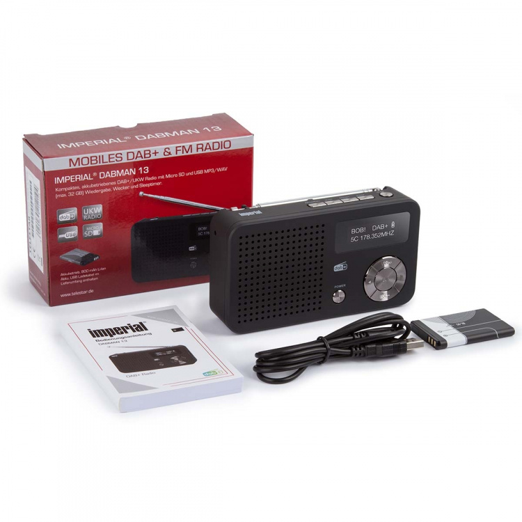 imperial DABMAN 13 Kannettava DAB+ / FM-radio musta imperial DABMAN 13 Kannettava DAB+ / FM-radio musta