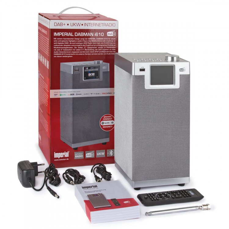 imperial DABMAN i610 Monitoiminen stereoradio DAB+ / FM / Internet / Bluetooth Harmaa