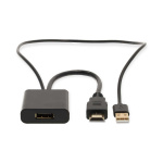 Nedis HDMI™ -sovitin | HDMI™ liitin | DisplayPort uros / USB-A Uros | Kullattu | Suora | PVC | Musta | 1 kpl | Laatikko Nedis HDMI™ -sovitin | HDMI™ liitin | DisplayPort uros / USB-A Uros | Kullattu | Suora | PVC | Musta | 1 kpl | Laatikko