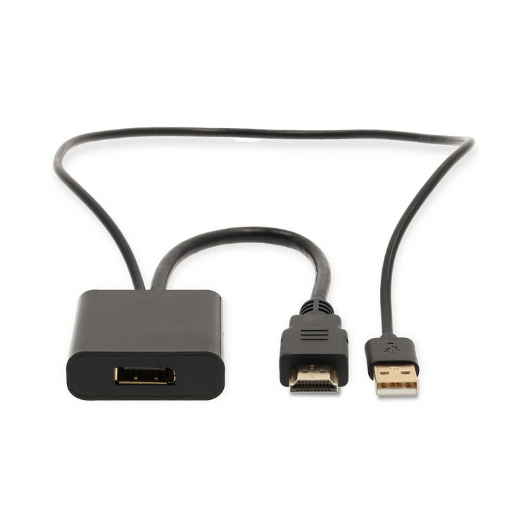 Nedis HDMI™ -sovitin | HDMI™ liitin | DisplayPort uros / USB-A Uros | Kullattu | Suora | PVC | Musta | 1 kpl | Laatikko Nedis HDMI™ -sovitin | HDMI™ liitin | DisplayPort uros / USB-A Uros | Kullattu | Suora | PVC | Musta | 1 kpl | Laatikko