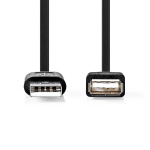 Nedis USB kaapeli | USB 2.0 | USB-A Uros | USB-A Naaras | 480 Mbps | Niklattu | 0.20 m | Pyöreä | PVC | Musta | Laatikko Nedis USB kaapeli | USB 2.0 | USB-A Uros | USB-A Naaras | 480 Mbps | Niklattu | 0.20 m | Pyöreä | PVC | Musta | Laatikko