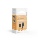 Nedis USB kaapeli | USB 2.0 | USB-A Uros | USB-A Naaras | 480 Mbps | Niklattu | 0.20 m | Pyöreä | PVC | Musta | Laatikko Nedis USB kaapeli | USB 2.0 | USB-A Uros | USB-A Naaras | 480 Mbps | Niklattu | 0.20 m | Pyöreä | PVC | Musta | Laatikko