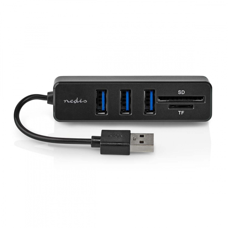 Nedis USB-keskitin | 1x USB-A | 3x USB A Female | 5-Porttinen port(s) | USB 2.0 | USB Virta | SD & MicroSD Nedis USB-keskitin | 1x USB-A | 3x USB A Female | 5-Porttinen port(s) | USB 2.0 | USB Virta | SD & MicroSD