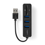 Nedis USB-keskitin | 1x USB-A | 3x USB A Female | 5-Porttinen port(s) | USB 2.0 | USB Virta | SD & MicroSD Nedis USB-keskitin | 1x USB-A | 3x USB A Female | 5-Porttinen port(s) | USB 2.0 | USB Virta | SD & MicroSD