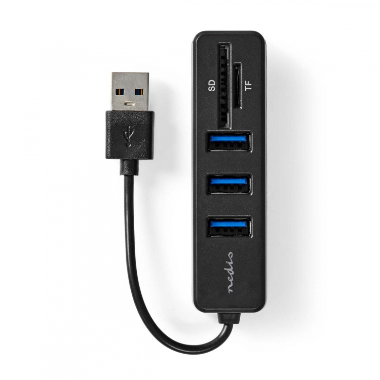 Nedis USB-keskitin | 1x USB-A | 3x USB A Female | 5-Porttinen port(s) | USB 2.0 | USB Virta | SD & MicroSD Nedis USB-keskitin | 1x USB-A | 3x USB A Female | 5-Porttinen port(s) | USB 2.0 | USB Virta | SD & MicroSD