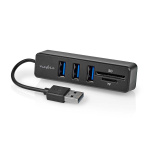 Nedis USB-keskitin | 1x USB-A | 3x USB A Female | 5-Porttinen port(s) | USB 2.0 | USB Virta | SD & MicroSD Nedis USB-keskitin | 1x USB-A | 3x USB A Female | 5-Porttinen port(s) | USB 2.0 | USB Virta | SD & MicroSD