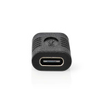 Nedis USB-C™ Sovitin | USB 3.2 Gen 2 | USB-C™ Naaras | USB-C™ Naaras | 4K@60Hz | 10 Gbps | Pyöreä | Niklattu | Musta | Laatikko