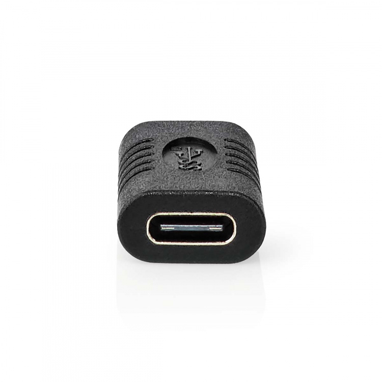 Nedis USB-C™ Sovitin | USB 3.2 Gen 2 | USB-C™ Naaras | USB-C™ Naaras | 4K@60Hz | 10 Gbps | Pyöreä | Niklattu | Musta | Laatikko