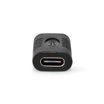 Nedis USB-C™ Sovitin | USB 3.2 Gen 2 | USB-C™ Naaras | USB-C™ Naaras | 4K@60Hz | 10 Gbps | Pyöreä | Niklattu | Musta | Laatikko