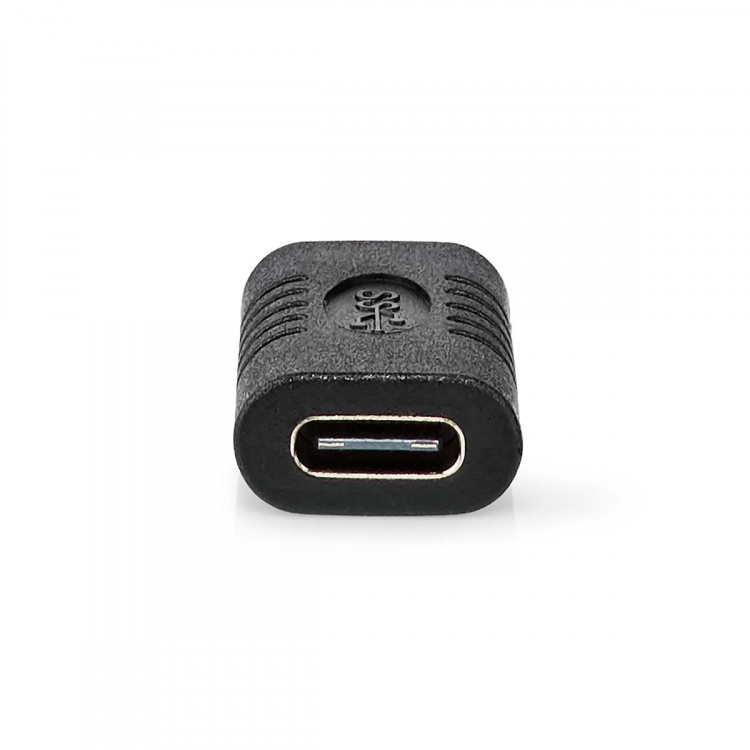 Nedis USB-C™ Sovitin | USB 3.2 Gen 2 | USB-C™ Naaras | USB-C™ Naaras | 4K@60Hz | 10 Gbps | Pyöreä | Niklattu | Musta | Laatikko