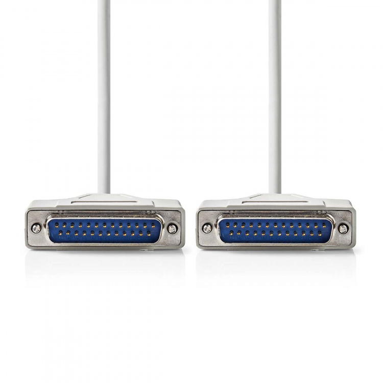 Nedis Sarjakaapeli | D-SUB 25-Pin uros | D-SUB 25-Pin uros | Niklattu | 2.00 m | Pyöreä | PVC | Valkea | Label Nedis Sarjakaapeli | D-SUB 25-Pin uros | D-SUB 25-Pin uros | Niklattu | 2.00 m | Pyöreä | PVC | Valkea | Label