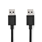 Nedis USB kaapeli | USB 3.2 Gen 1 | USB-A Uros | USB-A Uros | 5 Gbps | Niklattu | 1.00 m | Pyöreä | PVC | Musta | Label Nedis USB kaapeli | USB 3.2 Gen 1 | USB-A Uros | USB-A Uros | 5 Gbps | Niklattu | 1.00 m | Pyöreä | PVC | Musta | Label