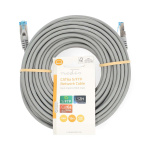 Nedis CAT6a verkkokaapeli | S/FTP | RJ45 uros | RJ45 uros | 15.0 m | Snagless | Pyöreä | LSZH | Harmaa | Label