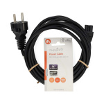 Nedis Sähköjohto | Suko Uros | IEC-320-C5 | Suora | Suora | Niklattu | 3.00 m | Pyöreä | PVC | Musta | Label