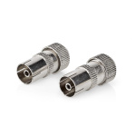 Nedis IEC (Coax) Liitin | Suora | Naaras | Niklattu | 75 Ohm | Ruuvi | Kaapelin läpitulomitta: 7.0 mm | Metalli | Hopea | 2 kpl | Laatikko Nedis IEC (Coax) Liitin | Suora | Naaras | Niklattu | 75 Ohm | Ruuvi | Kaapelin läpitulomitta: 7.0 mm | Metalli | Hopea | 2 kpl | Laatikko