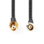 Nedis Antennikaapeli | SMA uros | SMA naaras | Kullattu | 50 Ohm | Tuplasuojattu | 5.00 m | Pyöreä | PVC | Musta | Label