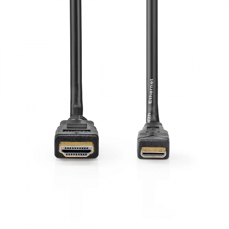 Nedis High Speed HDMI ™ Kaapeli Ethernet | HDMI™ liitin | HDMI™ Mini | 4K@30Hz | 10.2 Gbps | 3.00 m | Pyöreä | PVC | Musta | Label Nedis High Speed HDMI ™ Kaapeli Ethernet | HDMI™ liitin | HDMI™ Mini | 4K@30Hz | 10.2 Gbps | 3.00 m | Pyöreä | PVC | Musta | Label