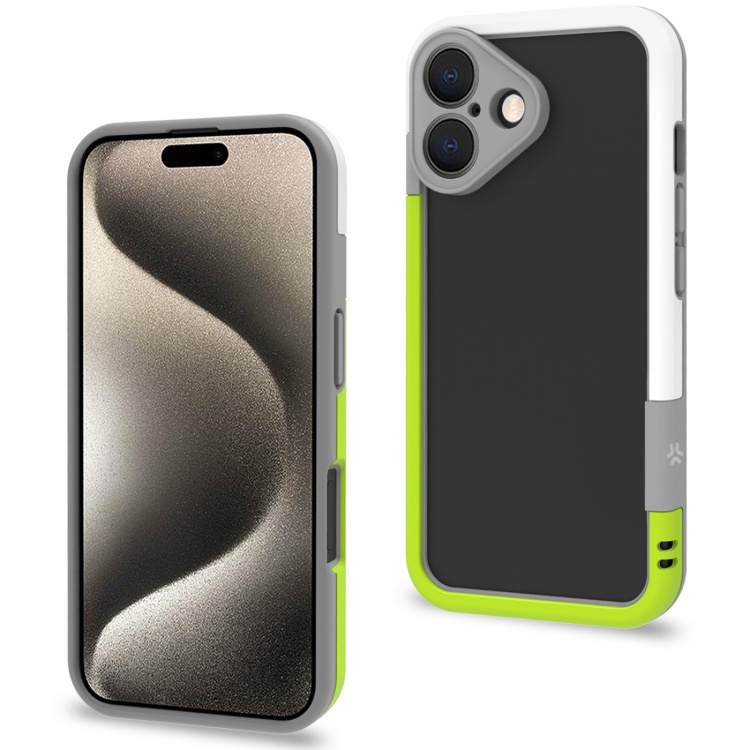 Celly Bumper iPhone 16 Vit/Limegrön Celly Bumper iPhone 16 Vit/Limegrön