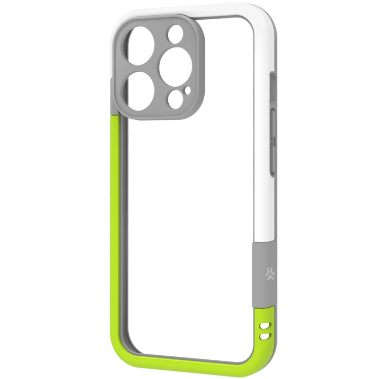 Celly Bumper iPhone 16 Pro Vit/Limegrön Celly Bumper iPhone 16 Pro Vit/Limegrön