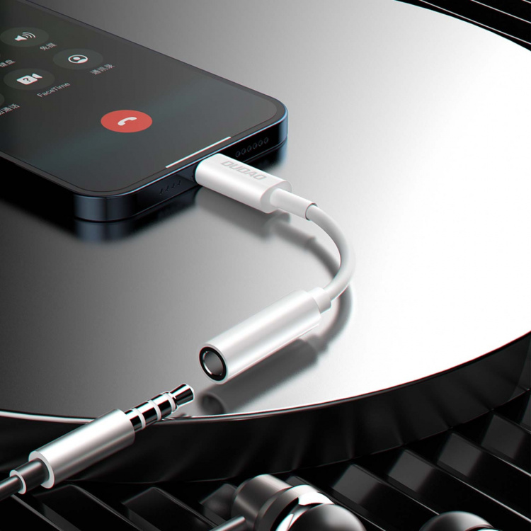 Dudao L16i Lightning to 3.5mm Jack adapter white