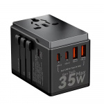 Dudao A35 Universal Travel Adapter Black