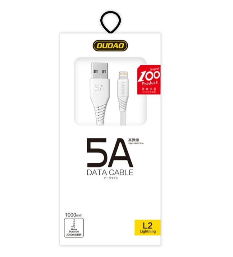 Dudao L2L USB-A to Lightning cable 2m white