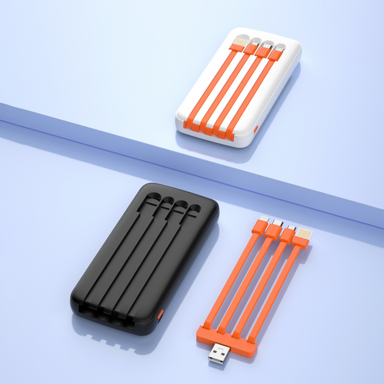 Dudao K6Pro powerbank 10000mAh 10Watt 4xcables Black