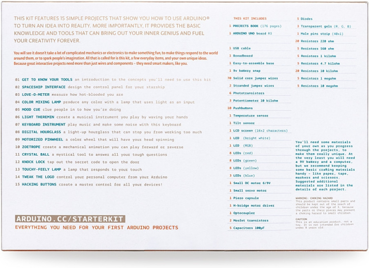 Arduino Starter Kit, Arduino aloituspakkaus Arduino Starter Kit, Arduino aloituspakkaus